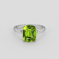 3.99 Ct. Yellowish Green Peridot Ring, Silver 1