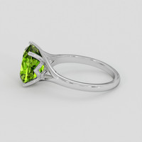 3.99 Ct. Yellowish Green Peridot Ring, Silver 4