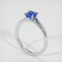 0.79 Ct. Blue Sapphire Ring, 10K White Gold 2