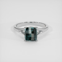 1.67 Ct. Bluish Green Spinel Ring, 14K White Gold 1