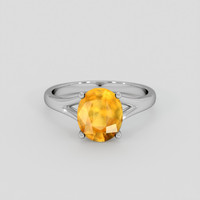2.10 Ct. Yellowish Orange Spessartite Garnet Ring, 14K White Gold 1