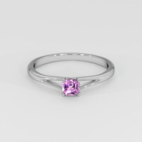 0.42 Ct. Purple Sapphire Ring, 14K White Gold 1