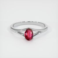 0.63 Ct. Ruby Ring, 14K White Gold 1