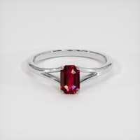 0.70 Ct. Ruby Ring, 14K White Gold 1