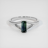 0.79 Ct. Sapphire Ring, 14K White Gold 1
