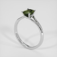 1.09 Ct. Green Sapphire Ring, 14K White Gold 2