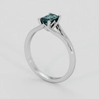 0.52 Ct. Bluish Green Sapphire Ring, 14K White Gold 2
