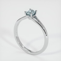 0.52 Ct. Bluish Grey Sapphire Ring, 14K White Gold 2