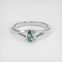 0.58 Ct. Sapphire Ring, 14K White Gold 1