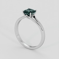 1.36 Ct. Bluish Green Sapphire Ring, 14K White Gold 2