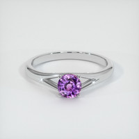 0.84 Ct. Sapphire Ring, 14K White Gold 1