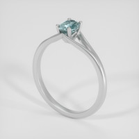 0.80 Ct. Bluish Green Sapphire Ring, 14K White Gold 2