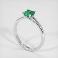 0.55 Ct. Emerald Ring, 18K White Gold 2