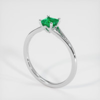 0.52 Ct. Emerald Ring, 18K White Gold 2