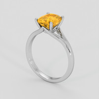 2.10 Ct. Yellowish Orange Spessartite Garnet Ring, 18K White Gold 2