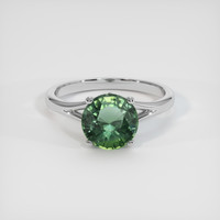 2.23 Ct. Green Sapphire Ring, 18K White Gold 1