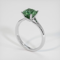 2.23 Ct. Green Sapphire Ring, 18K White Gold 2