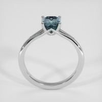 1.01 Ct. Bluish Green Sapphire Ring, 18K White Gold 3