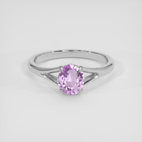 0.79 Ct. Pinkish Purple Sapphire Ring, 18K White Gold 1
