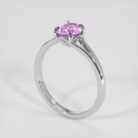 0.79 Ct. Pinkish Purple Sapphire Ring, 18K White Gold 2
