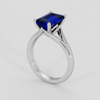 3.04 Ct. Blue Sapphire Ring, 18K White Gold 2