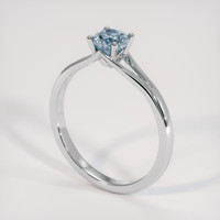 0.59 Ct. Greyish Blue Sapphire Ring, 18K White Gold 2