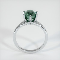 2.44 Ct. Bluish Green Sapphire Ring, 18K White Gold 3