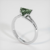 1.23 Ct. Green Sapphire Ring, 18K White Gold 2