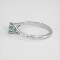 0.80 Ct. Bluish Green Sapphire Ring, 18K White Gold 4