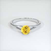 0.79 Ct. Yellow Sapphire Ring, 18K White Gold 1