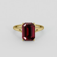 6.74 Ct. Red Almandine Garnet Ring, 10K Yellow Gold 1