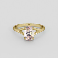 2.32 Ct. Peach Sapphire Ring, 10K Yellow Gold 1