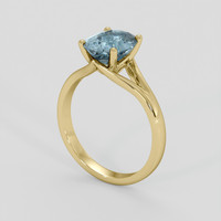 2.28 Ct. Greyish Blue Sapphire Ring, 10K Yellow Gold 2
