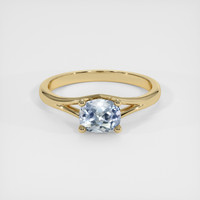 0.94 Ct. Greyish Blue Sapphire Ring, 10K Yellow Gold 1