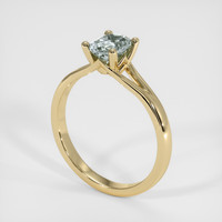 0.94 Ct. Greyish Blue Sapphire Ring, 10K Yellow Gold 2