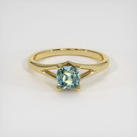 1.11 Ct. Greyish Blue Sapphire Ring, 10K Yellow Gold 1