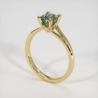 1.11 Ct. Greyish Blue Sapphire Ring, 10K Yellow Gold 2