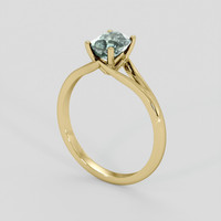 1.20 Ct. Green Sapphire Ring, 10K Yellow Gold 2
