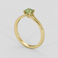 0.59 Ct. Yellowish Green Sapphire Ring, 10K Yellow Gold 2