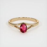 0.63 Ct. Ruby Ring, 14K Yellow Gold 1