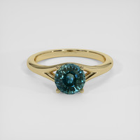 1.33 Ct. Greenish Blue Sapphire Ring, 14K Yellow Gold 1