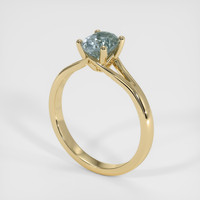 1.16 Ct. Greenish Blue Sapphire Ring, 14K Yellow Gold 2