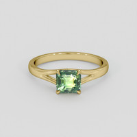 1.54 Ct. Yellowish Green Sapphire Ring, 14K Yellow Gold 1