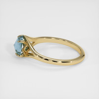 1.02 Ct. Greenish Blue Sapphire Ring, 14K Yellow Gold 4
