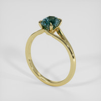 1.30 Ct. Bluish Green Sapphire Ring, 14K Yellow Gold 2