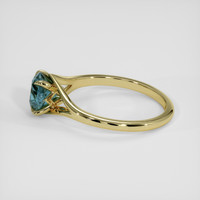 1.30 Ct. Bluish Green Sapphire Ring, 14K Yellow Gold 4