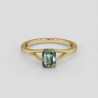 1.13 Ct. Green Sapphire Ring, 14K Yellow Gold 1