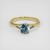 1.08 Ct. Greyish Blue Sapphire Ring, 14K Yellow Gold 1