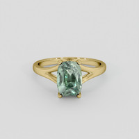3.20 Ct. Green Sapphire Ring, 14K Yellow Gold 1