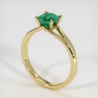 0.89 Ct. Emerald Ring, 18K Yellow Gold 2